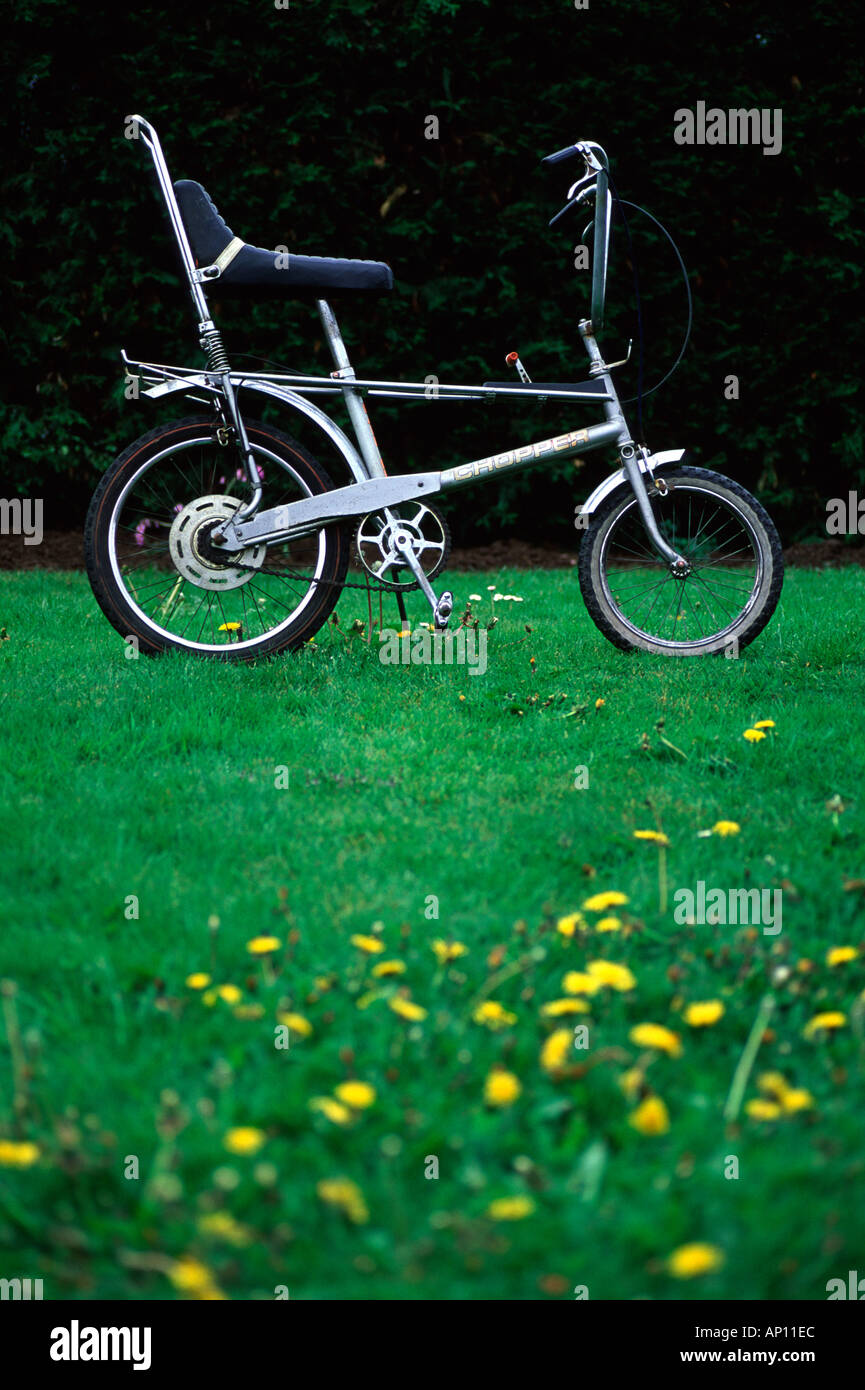 Silver Raleigh Chopper bicycle Stock Photo