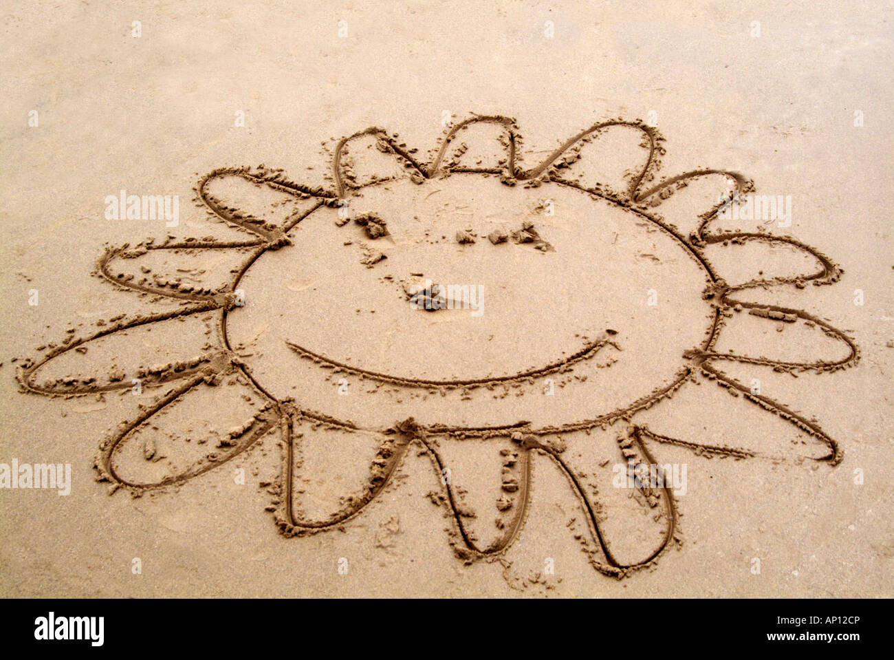 Sun shine sand beach cartoon hi-res stock photography and images - Alamy