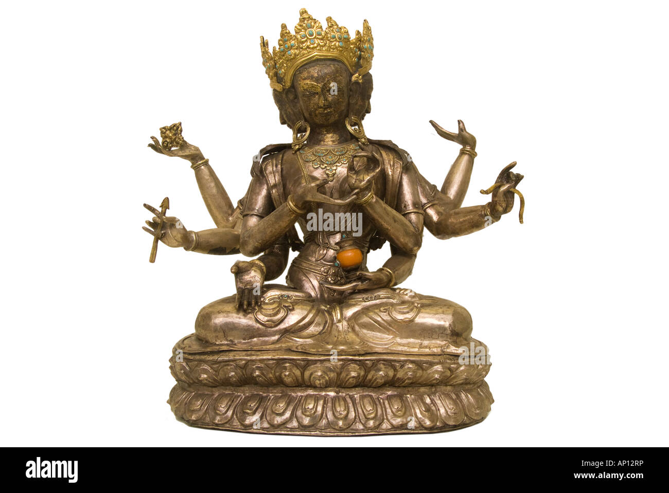 silver graceful figure represents earliest popular goddess tibetan buddhism associated with intelligence 1720 27 Stock Photo