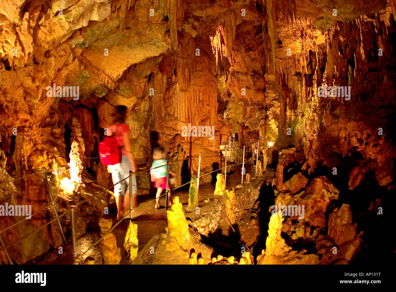 Dripstone Caves of Dirou, Peloponnes, Greece Stock Photo
