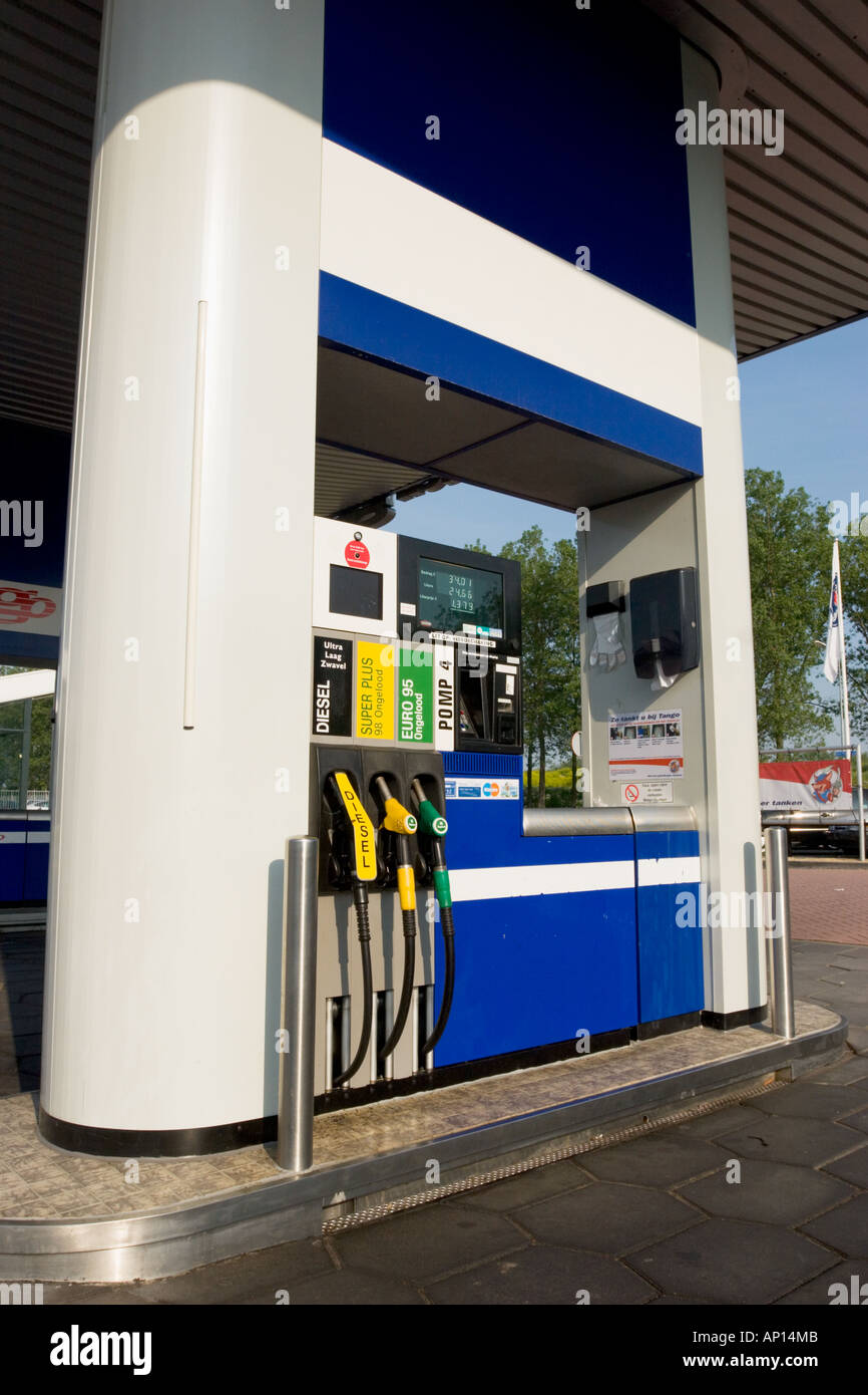 Unmanned petrol station in Groningen The Netherlands Europe June 2006 Stock Photo