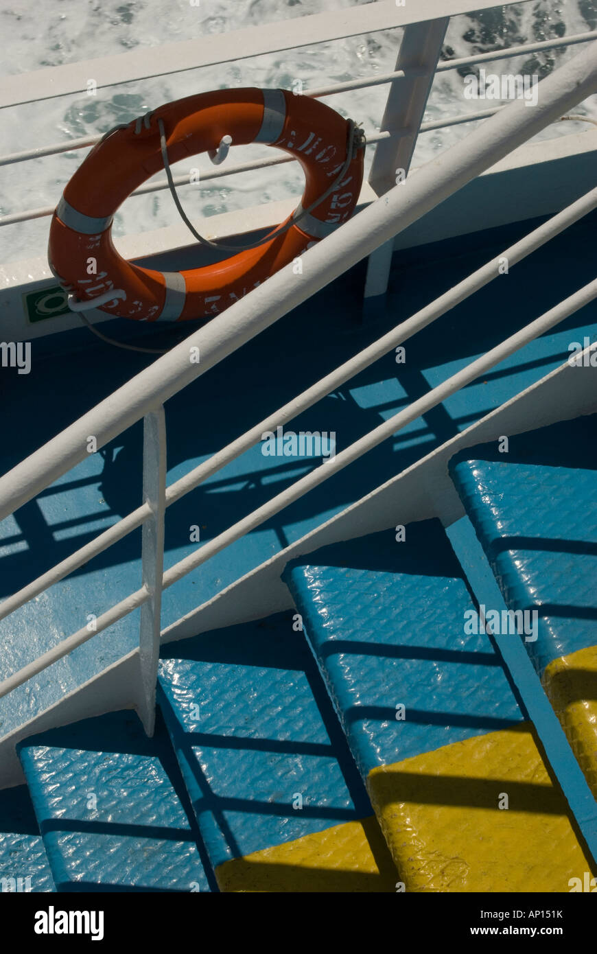 Stairs on a boat crossing the ocean Stock Photo - Alamy