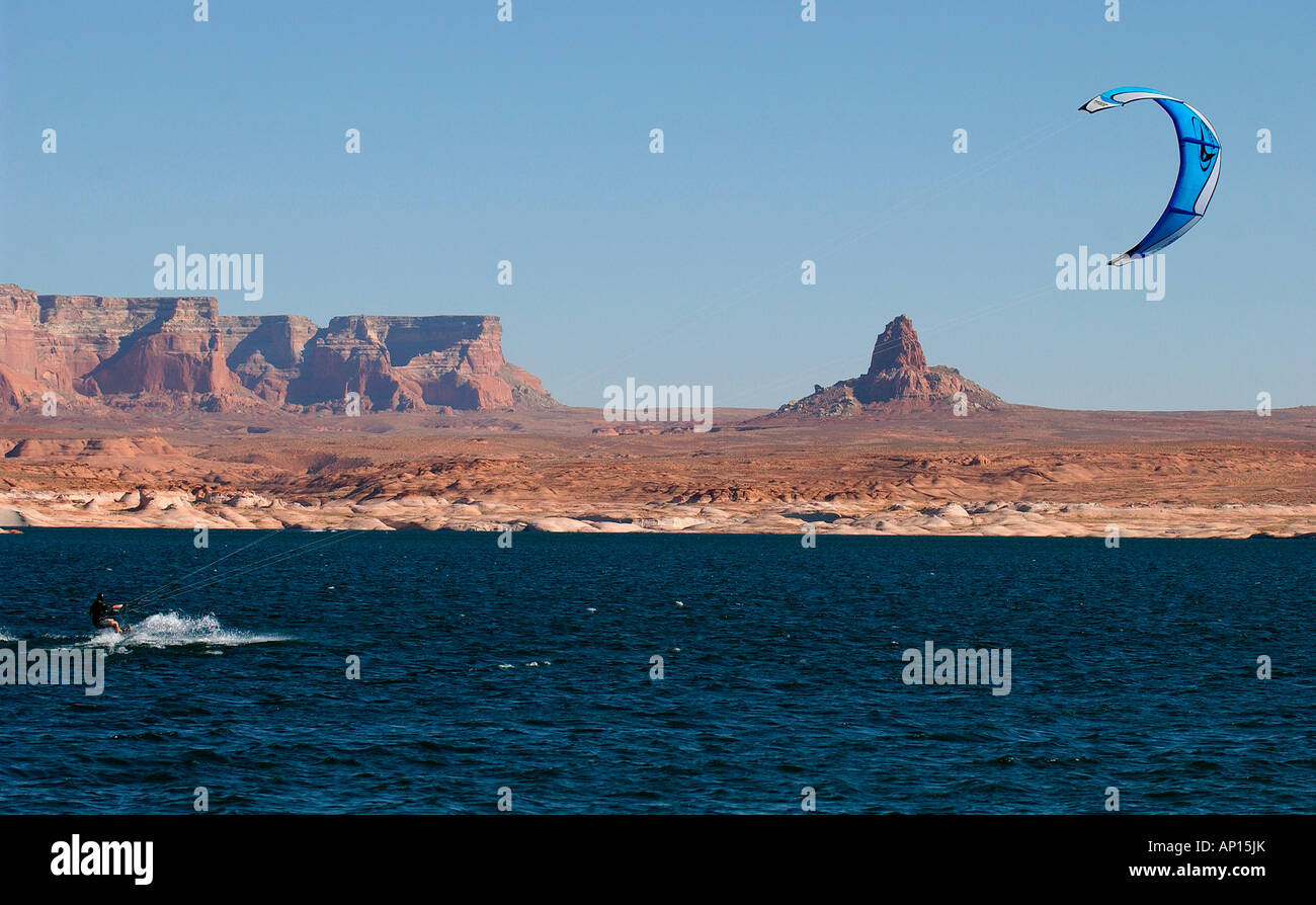 Kiteboarding, Lake Powell, Arizona, USA Stock Photo Alamy