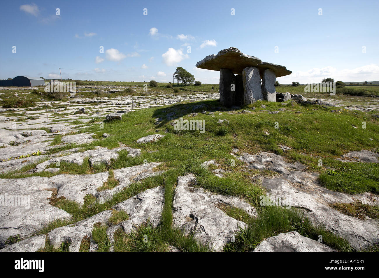 Poulnabrone dolmen or portal tomb the Burren west Ireland Dating back to the neolithic period probably between 4200 BC and 290bc Stock Photo