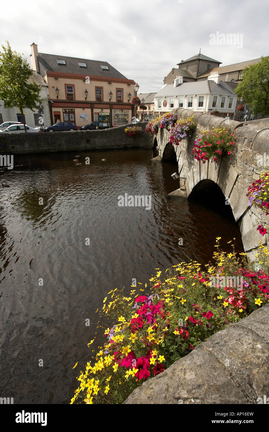 Old bridge over the Carrowbeg River Westport County Mayo Ireland Stock