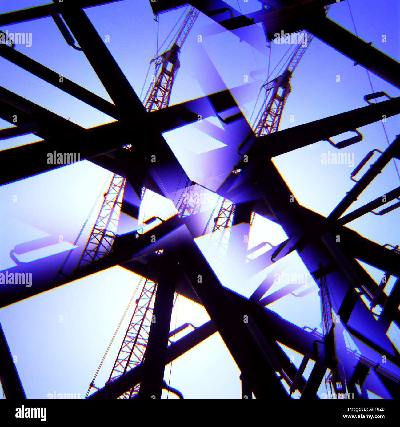 Prismatic pipe pattern enhanced colours Stock Photo - Alamy