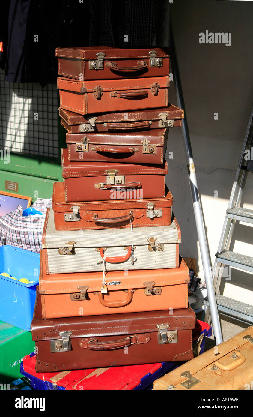 Antique Cases in the Portobello Road Market in London Stock Photo