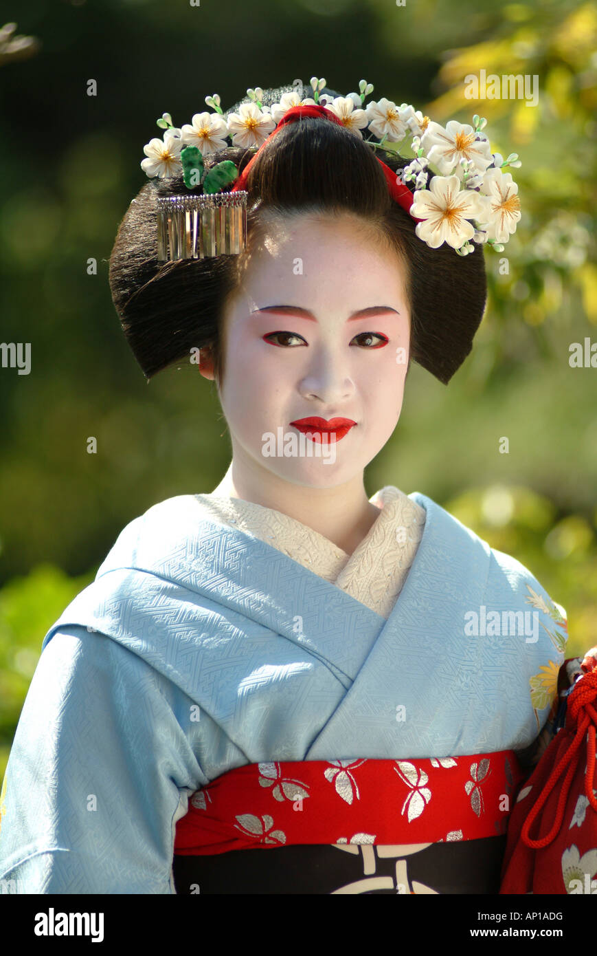 Portrait of a Geisha in Training, Maiko Masayo, Kyoto, Japan Stock ...
