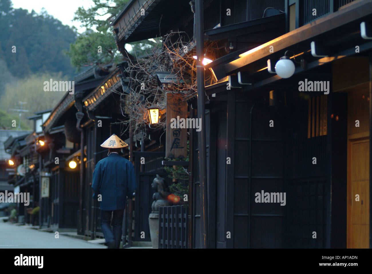 Road in Takayama, Hida district, Japan Stock Photo