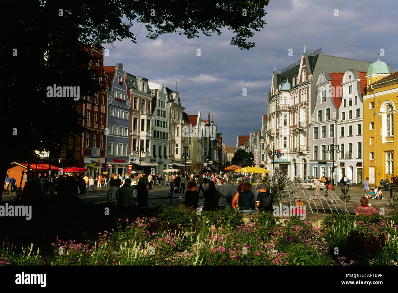 Kroepeliner Street, Uniuversity Square, Rostock, Mecklenburg-Western ...