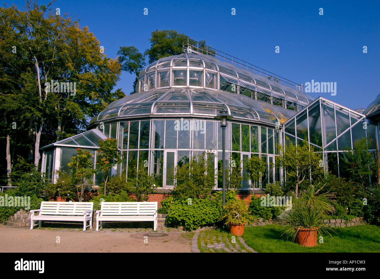 Greenhouse in Botanic Garden Berlin Stock Photo