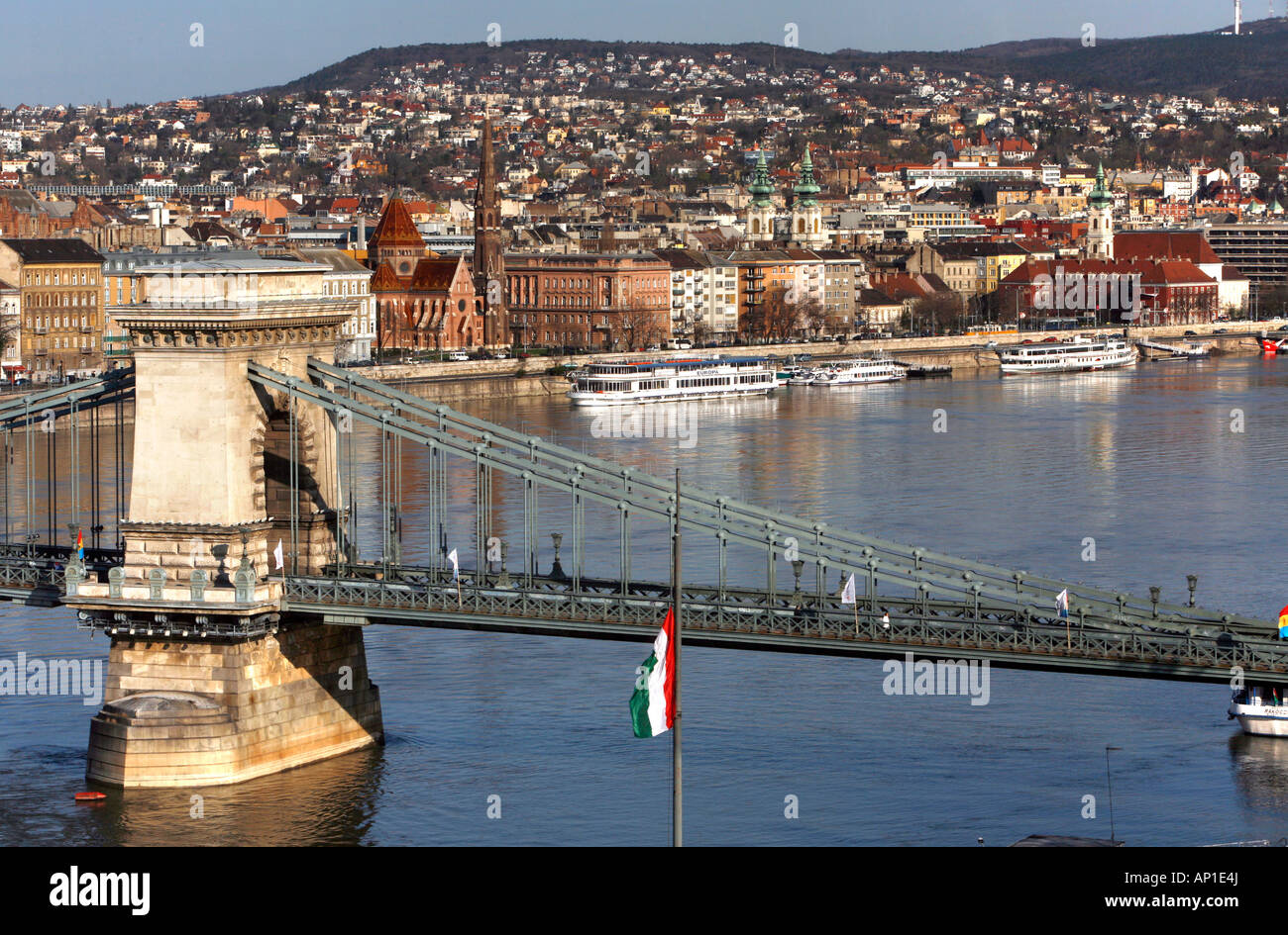 The Chain Bridge and the Danube, Budapest, Hungary Stock Photo - Alamy