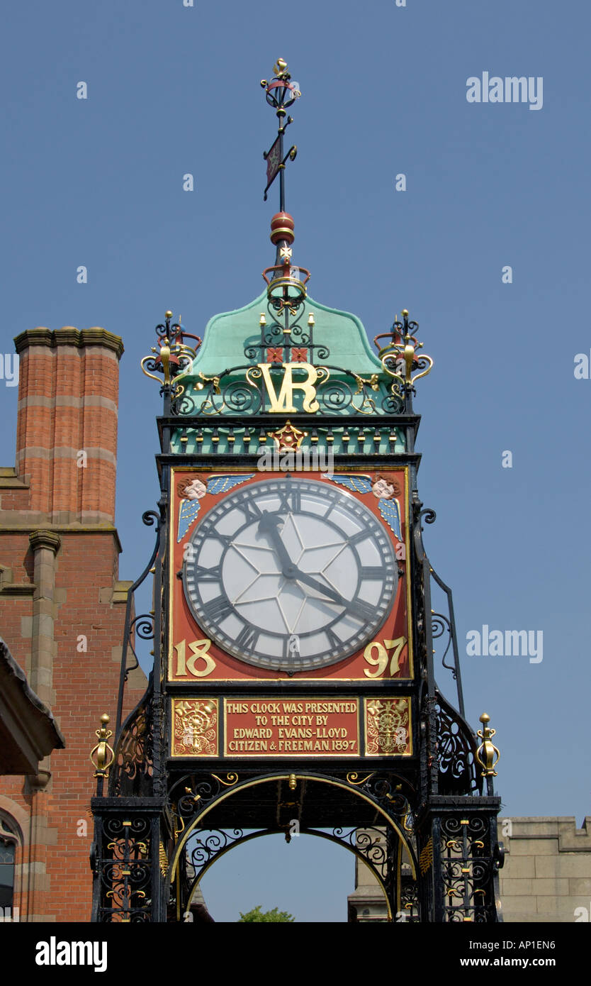 Eastgate Clock Chester England Stock Photo