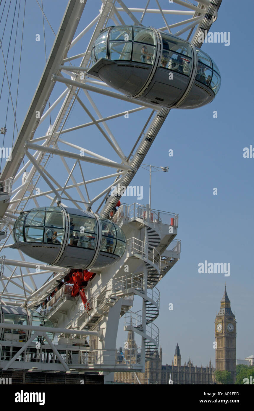 British Airways London Eye and Big Ben Stock Photo