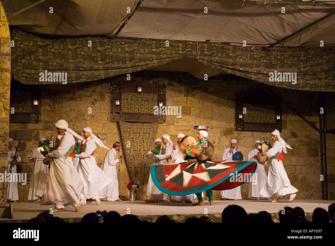 Egyptian Heritage Sufi Dance Troupe Citadel Cairo Egypt Middle East DSC 3955 Stock Photo