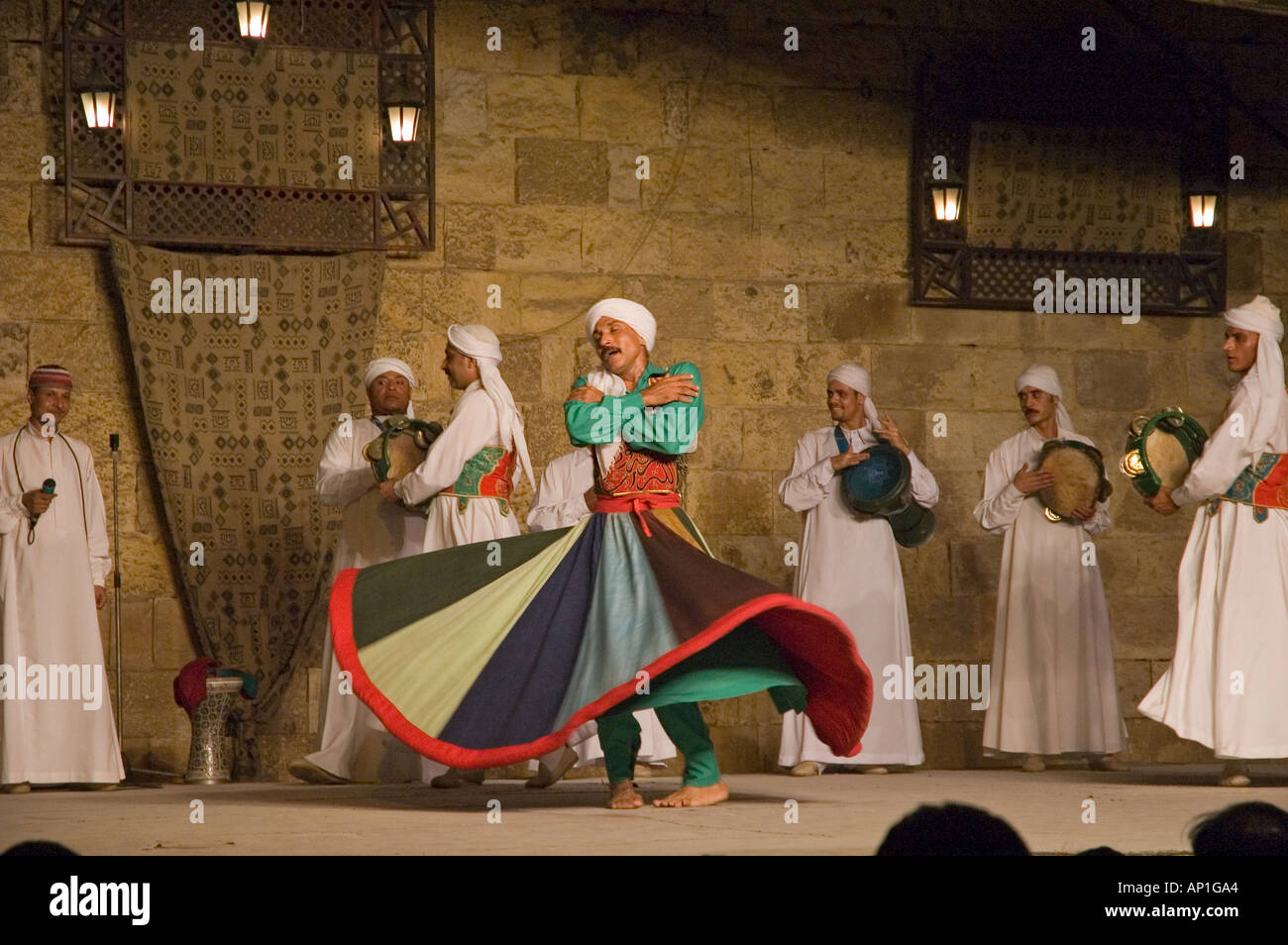 Sufi Dance Troup Citadel Cairo Egypt Middle East DSC 3995 Stock Photo
