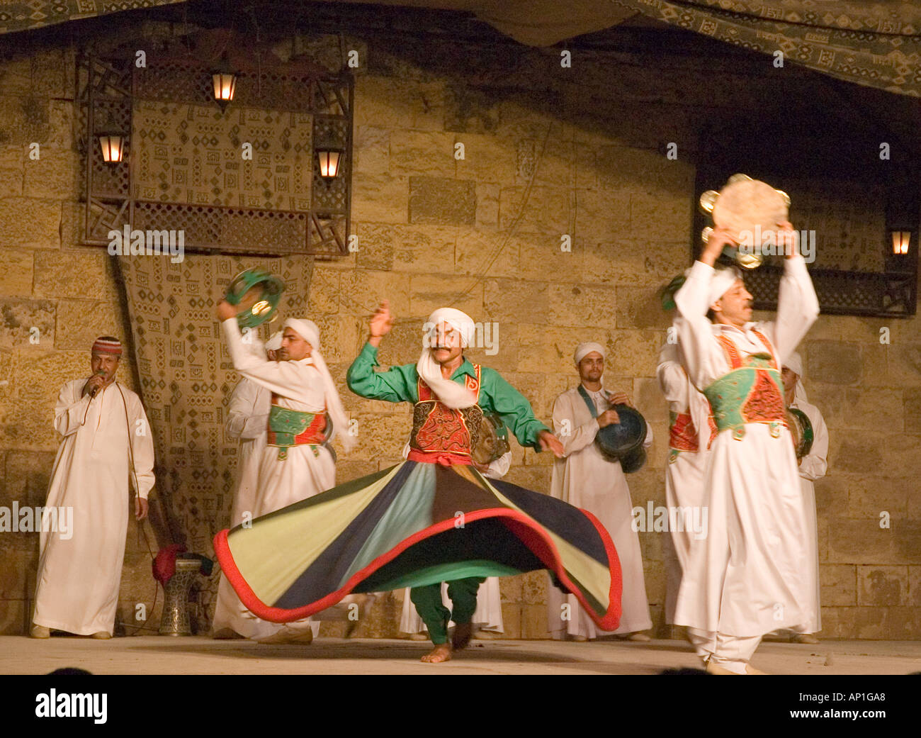 Sufi Dance Troup Citadel Cairo Egypt Middle East DSC 4003 Stock Photo