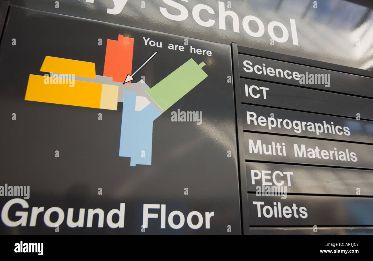 school direction board to department areas Stock Photo Alamy