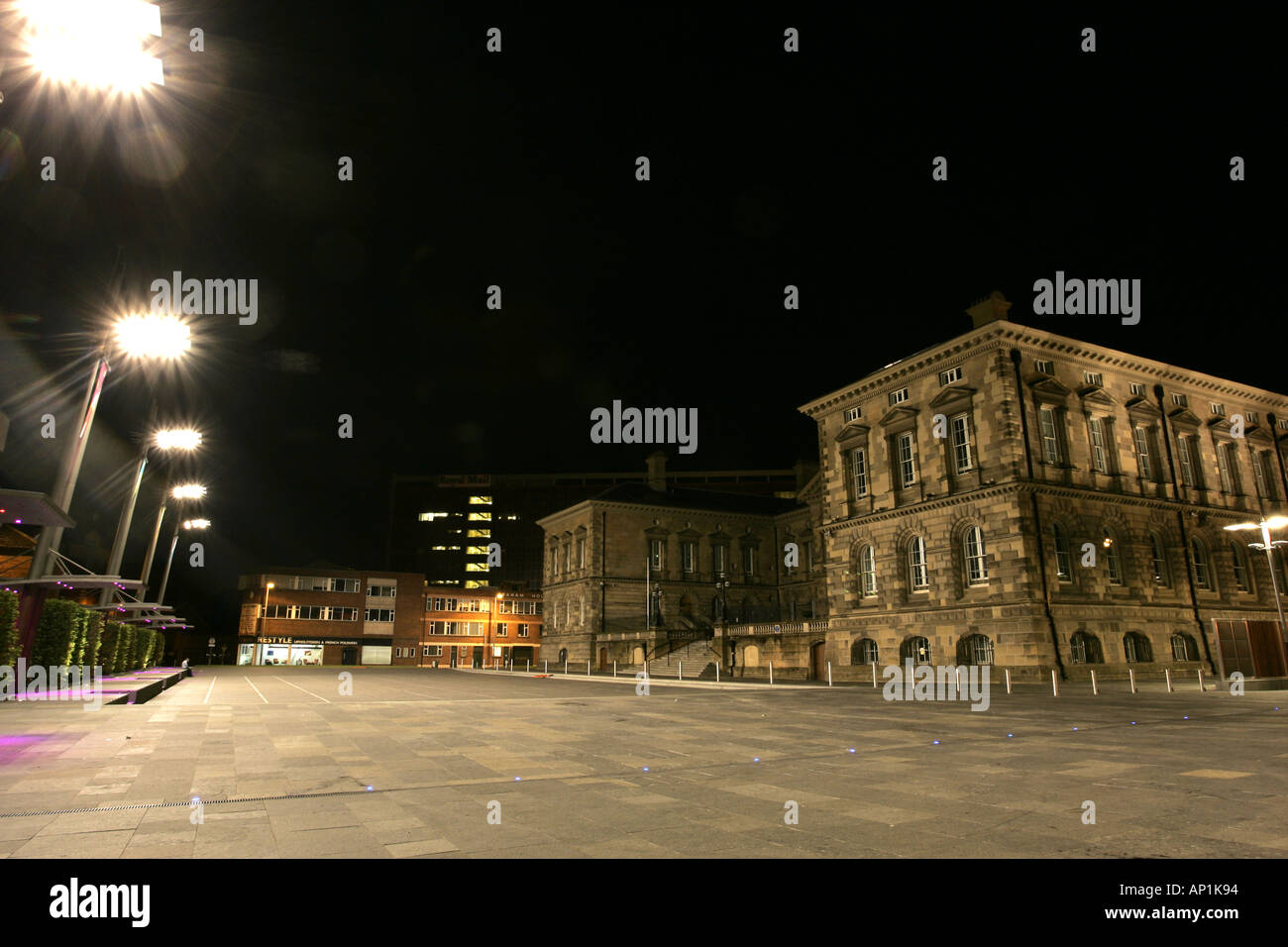 Custom House Square in Belfast at night Stock Photo Alamy