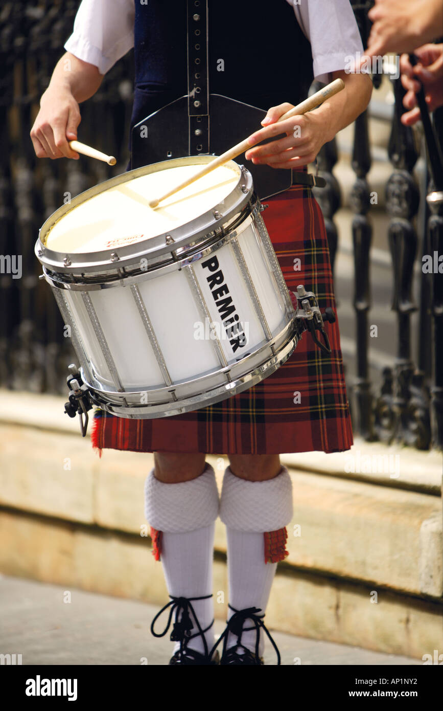 Drummer In Traditional Costume Glasgow Scotland UK Stock Photo Alamy