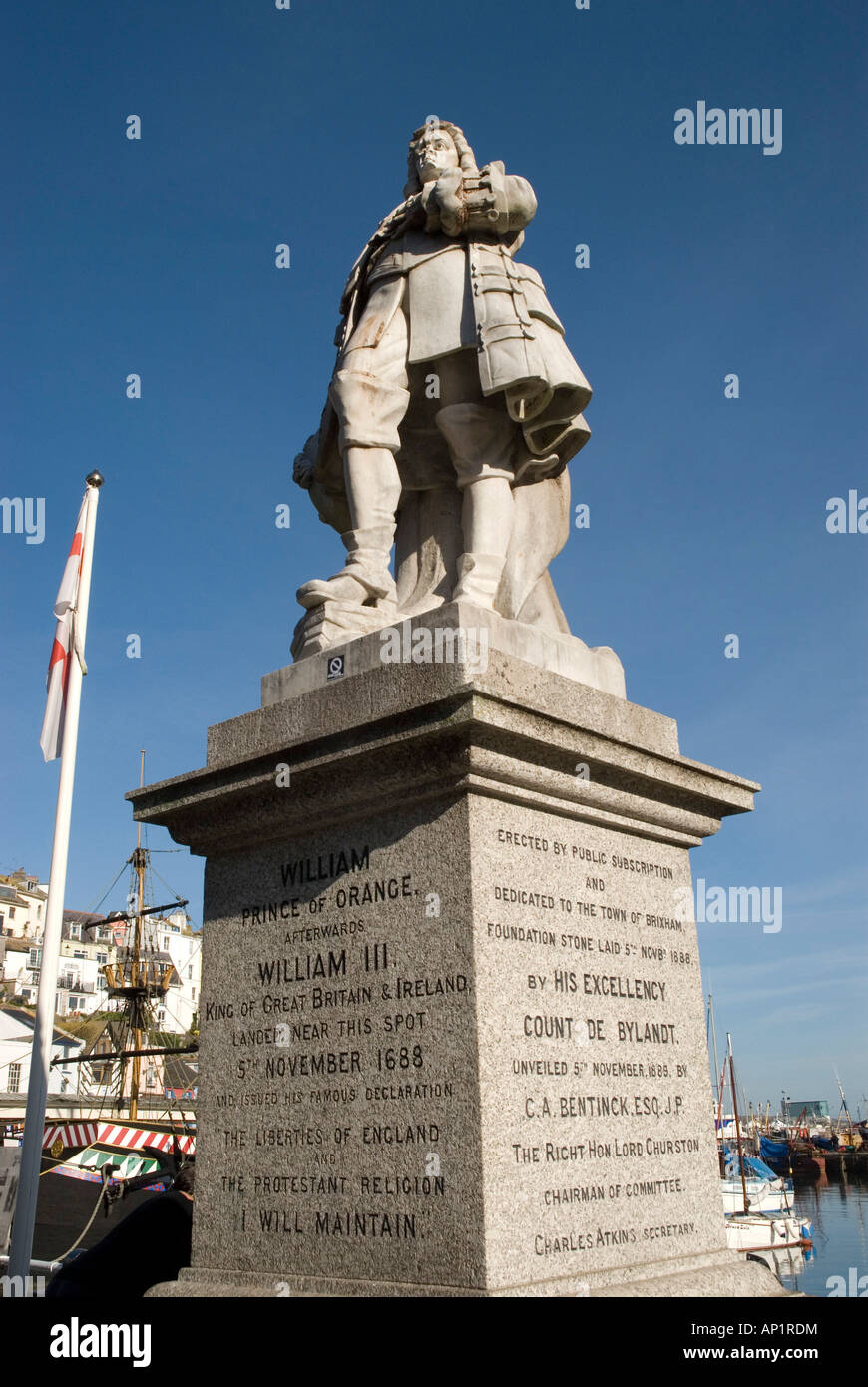 Statue of William of Orange, Brixham Stock Photo Alamy