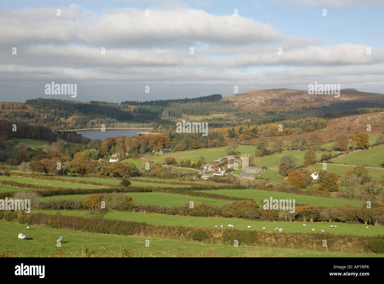 Sheepstor Village on Dartmoor, WAR HORSE was filmed here Stock Photo