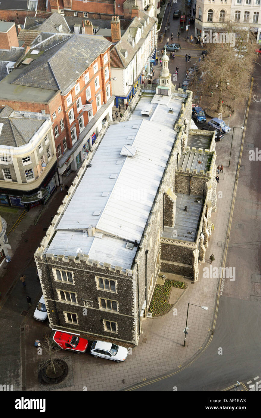 Aerial View Of The Guildhall Norwich Norfolk UK Stock Photo