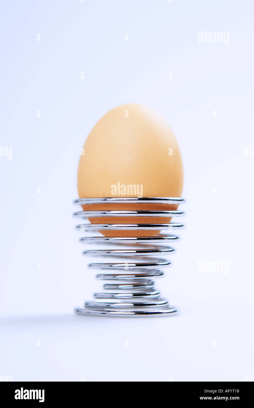 Boiled Egg on pastel background Stock Photo