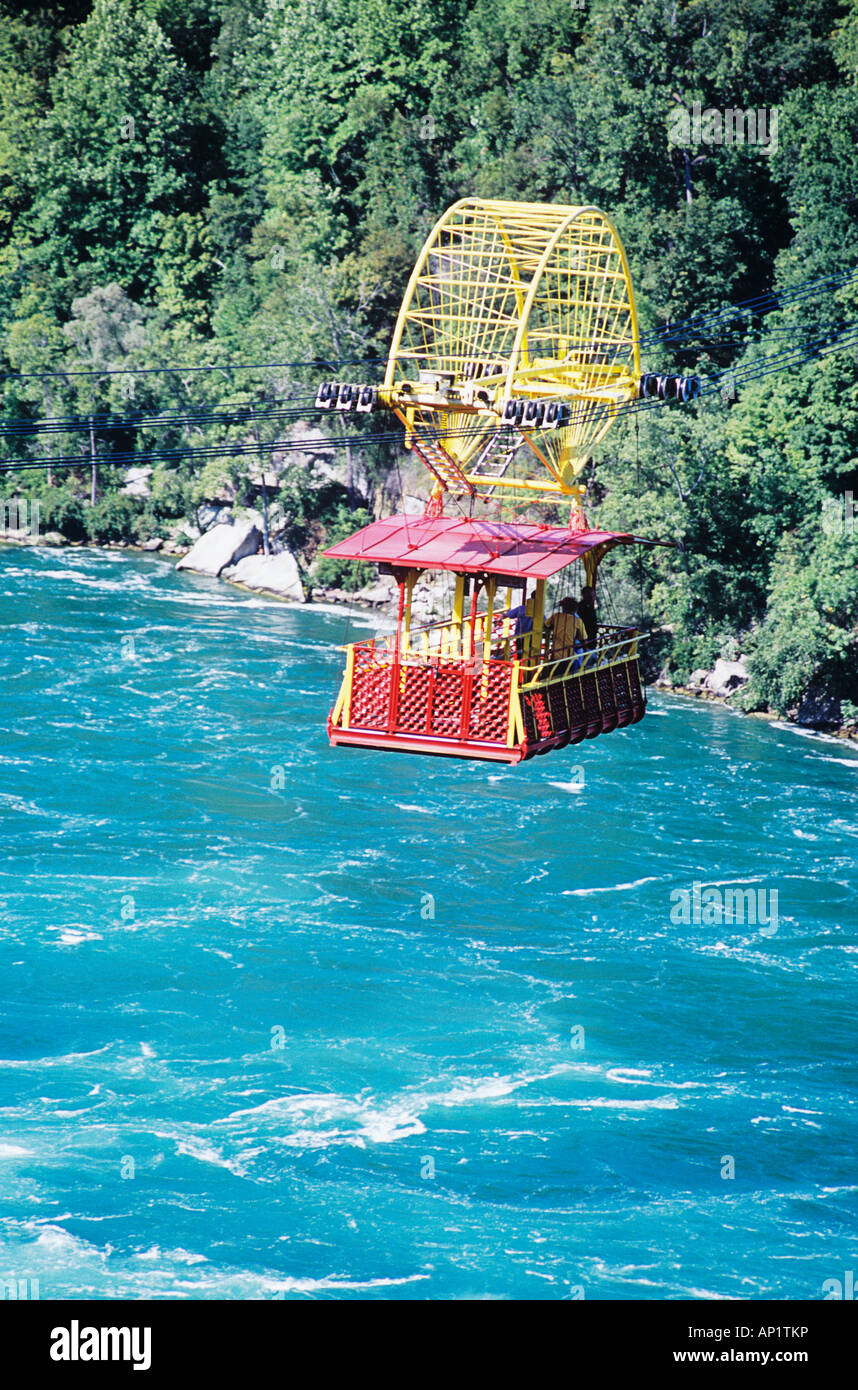 Whirlpool Spanish aero cable car above Niagara River, downstream from Niagara Falls, Ontario, Canada Stock Photo