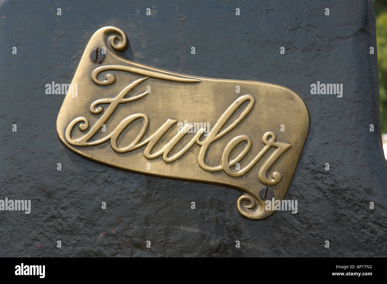 brass name plate Stock Photo
