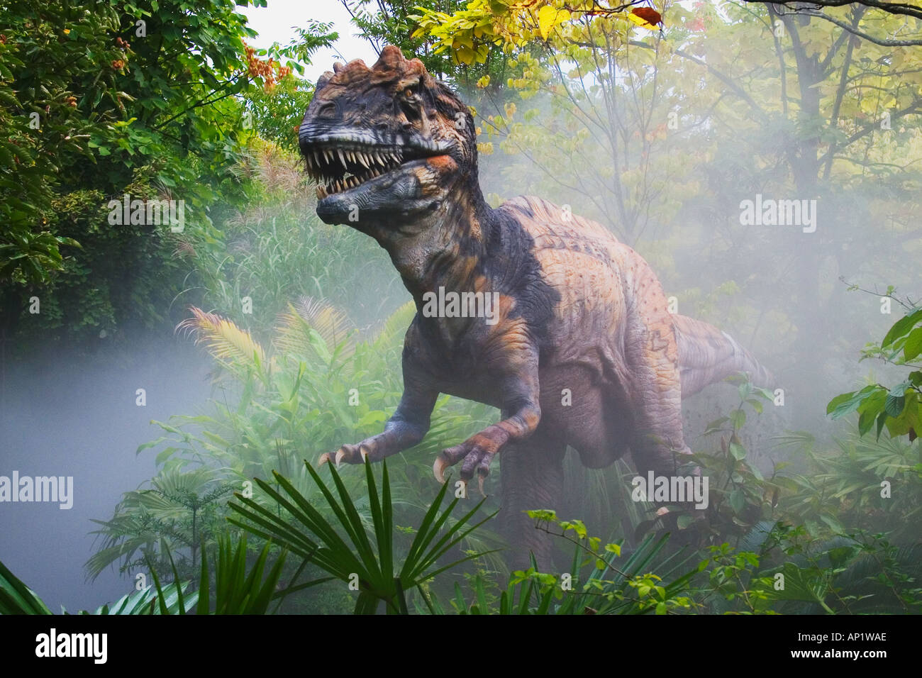Metriacanthosaurus which means moderately spined dinosaur from the late Jurassic period Goes to a length of 27 feet and we Stock Photo