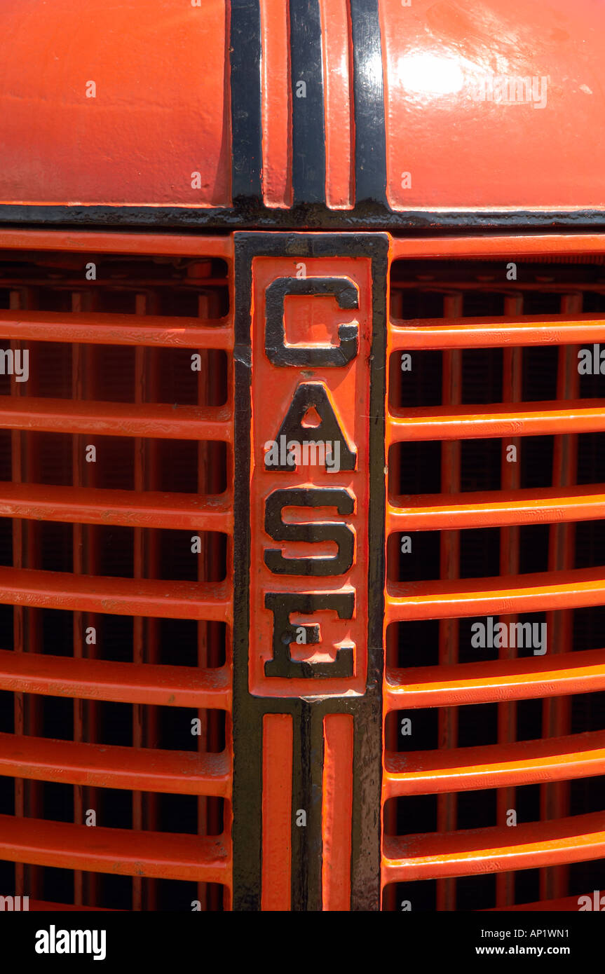tractor badge on a old tractor Stock Photo