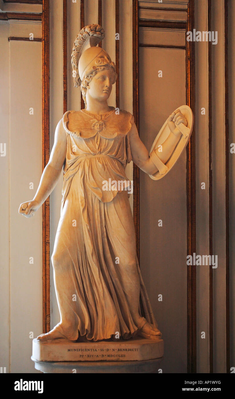 Statue of Athena Promachos, Capitoline Museum, Musei Capitolini, Rome, Italy Stock Photo