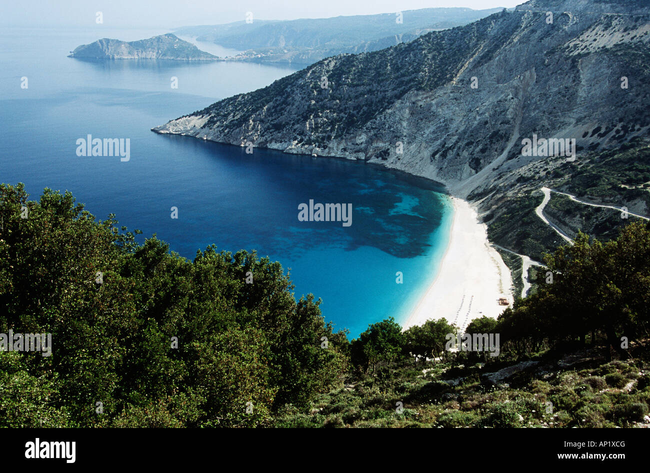 Myrtos Mirtos Beach From Cliff Top Assos Peninsula In Background myrtos-mirtos-beach-from-cliff-top-assos-peninsula-in-background