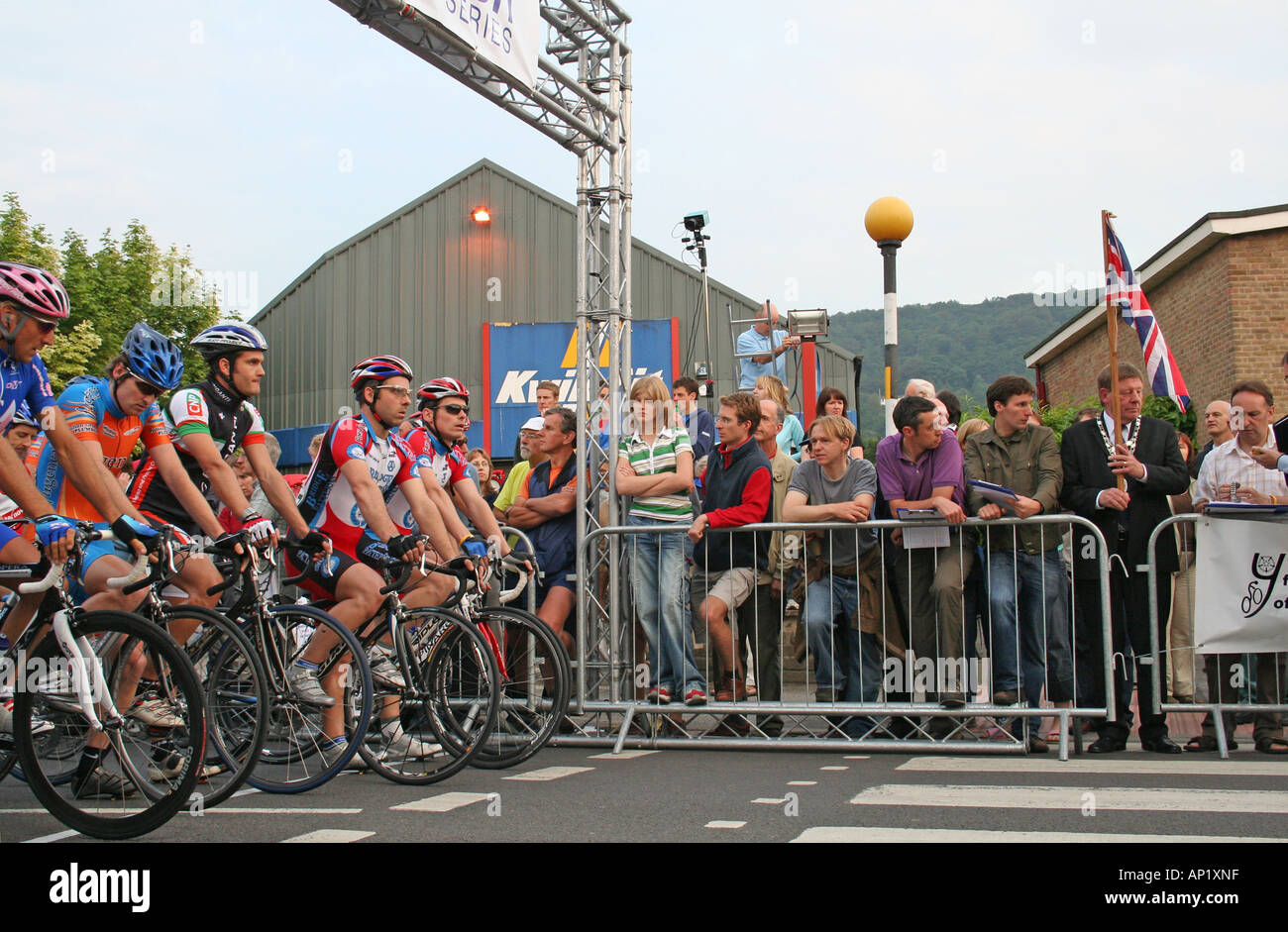 This shot is at Otley Cycle race. The cyclists are just about to set