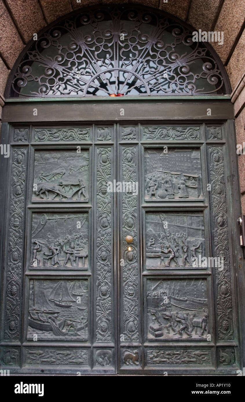 Large Metal Doors With Bas Relief Panels Copenhagen Denmark