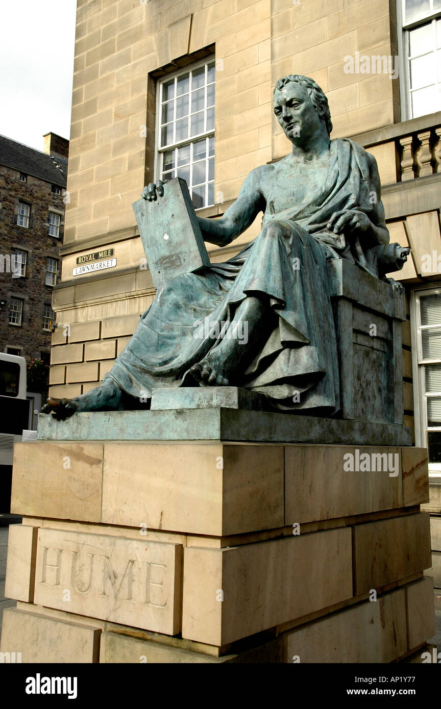 Statue of philosopher David Hume (1711 -1776),Royal Mile,Edinburgh,Scotland Stock Photo