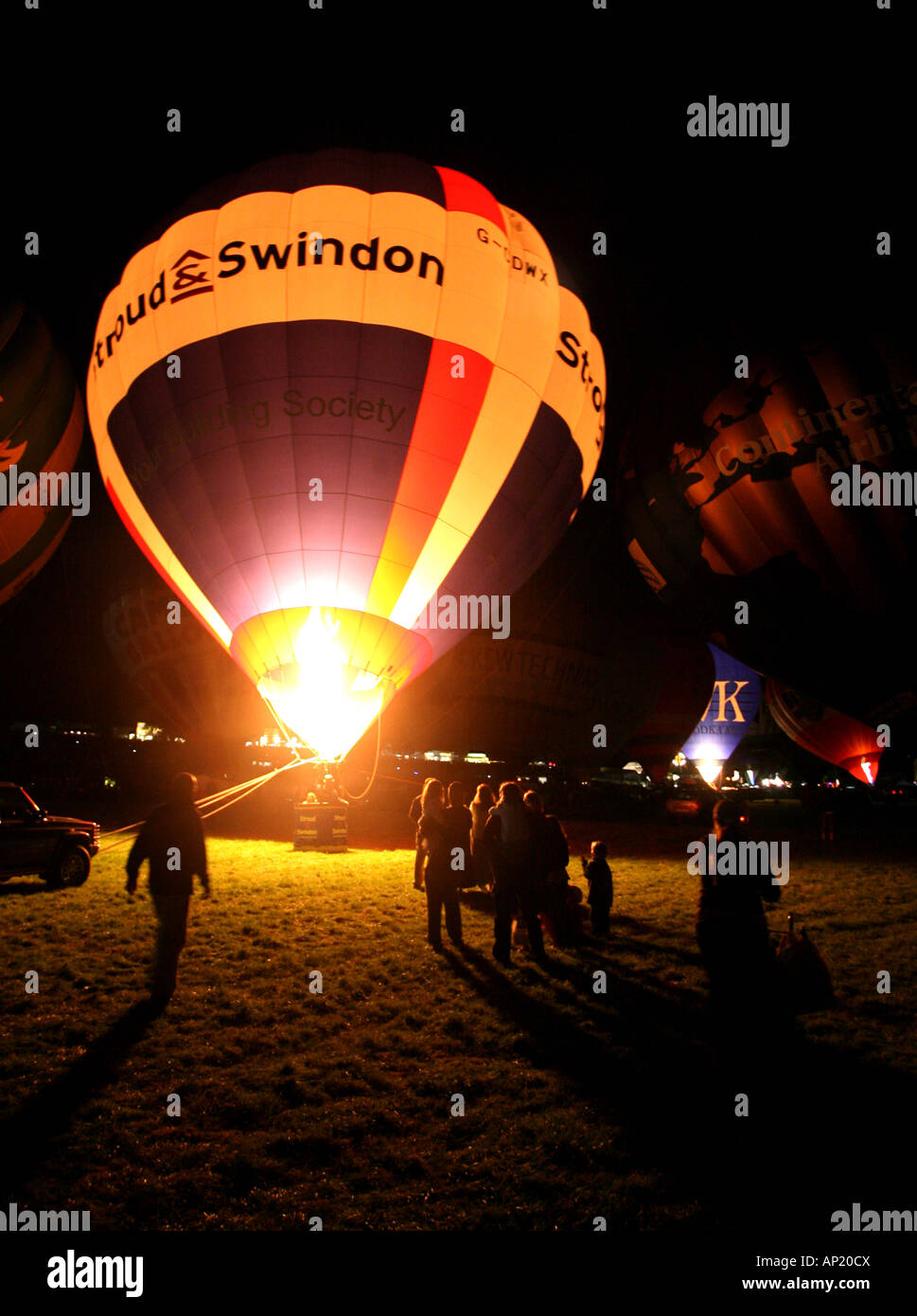 Night Glow event at Bristol Hot Air Balloon Fiesta 2007 Stock Photo Alamy