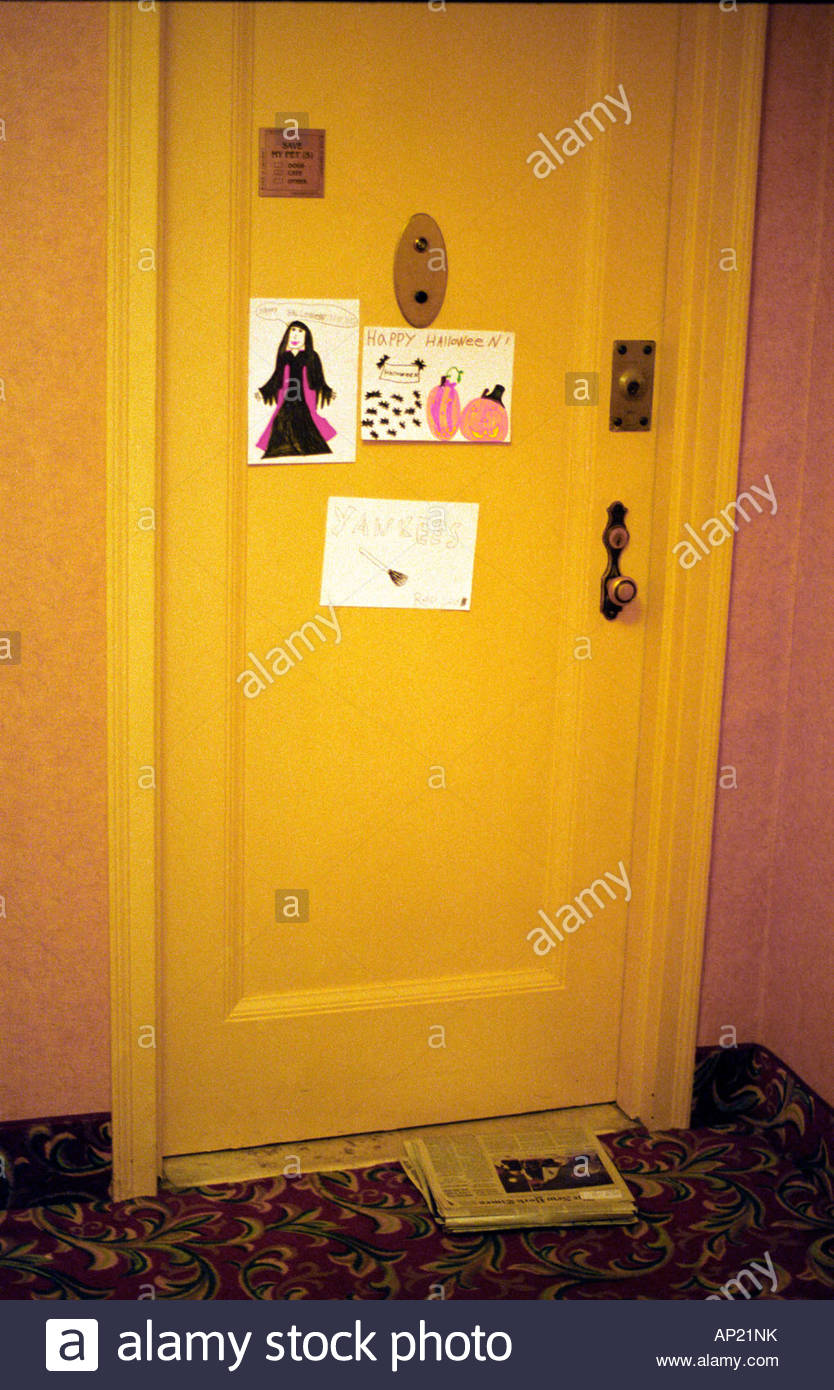 Children S Drawings On An Apartment Door With Halloween Drawings
