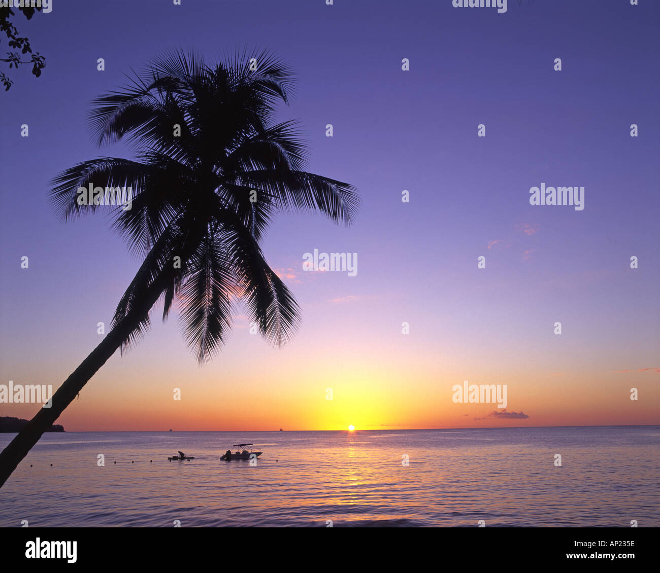 Sunset Rodney Bay St Lucia Stock Photo - Alamy