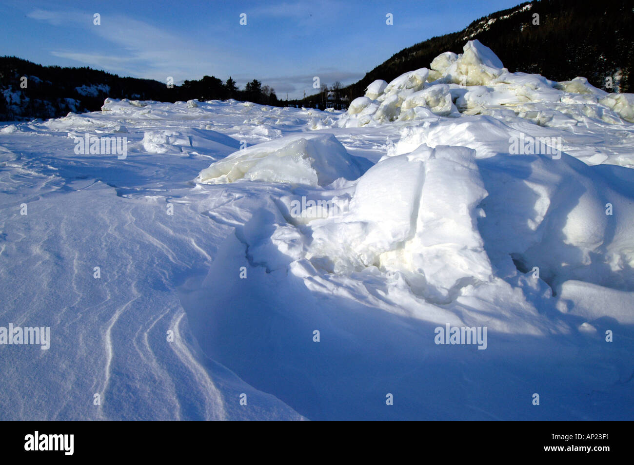 Canada Quebec Icecollar at the Saguenay Fjord Stock Photo