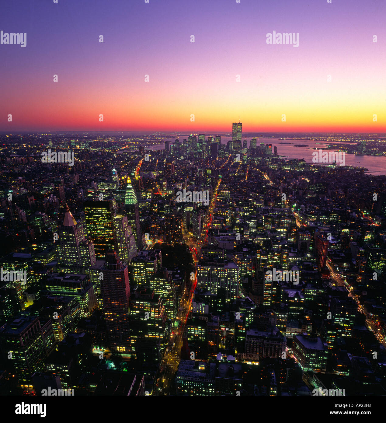 New York from the Empire State Building pre 9 -11 Stock Photo - Alamy