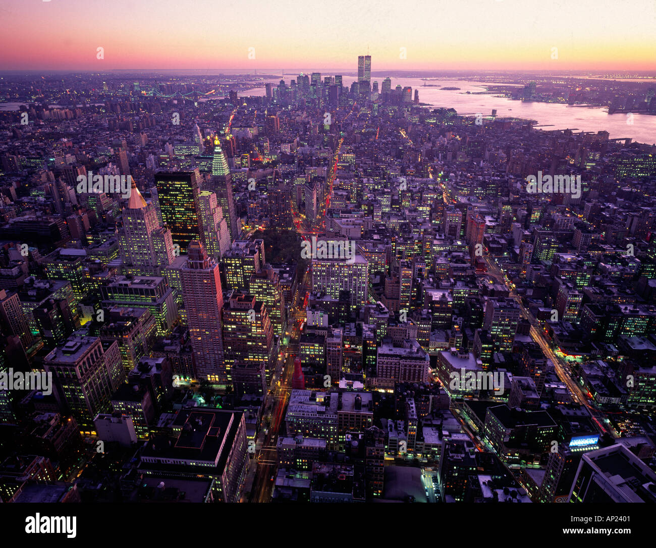 New York from the Empire State Building pre 9 -11 Stock Photo - Alamy