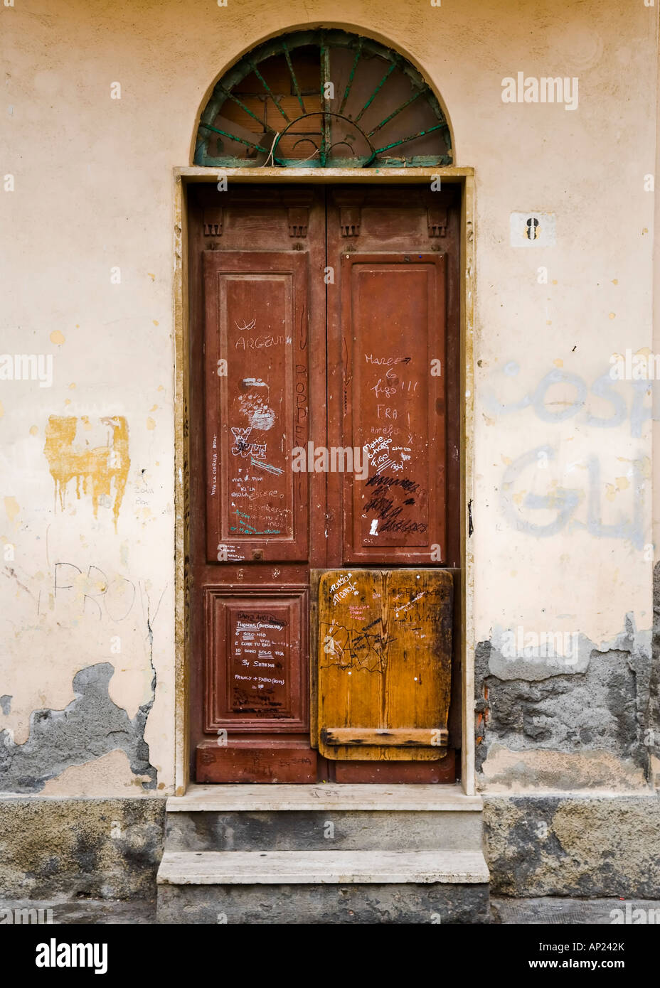 Rustic Graffiti Graffiti on an old, rustic Italian wooden door Stock Photo - Alamy