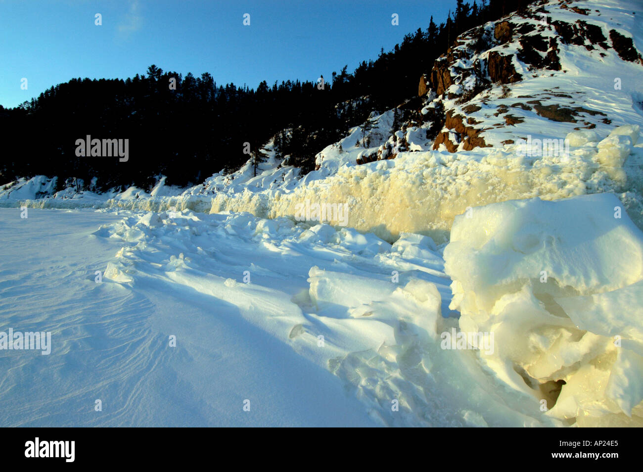 Canada Quebec Icecollar at the Saguenay Fjord Stock Photo