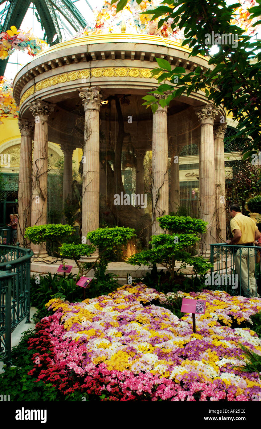 conservatory and botanical gardens inside bellagio hotel las vegas