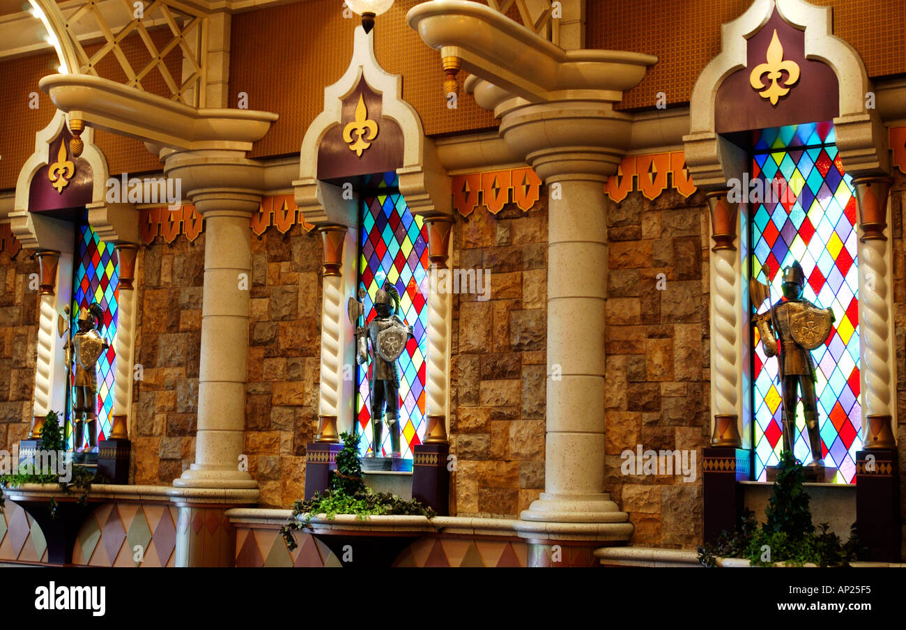 Interior detail in Excalibur hotel Las Vegas Stock Photo