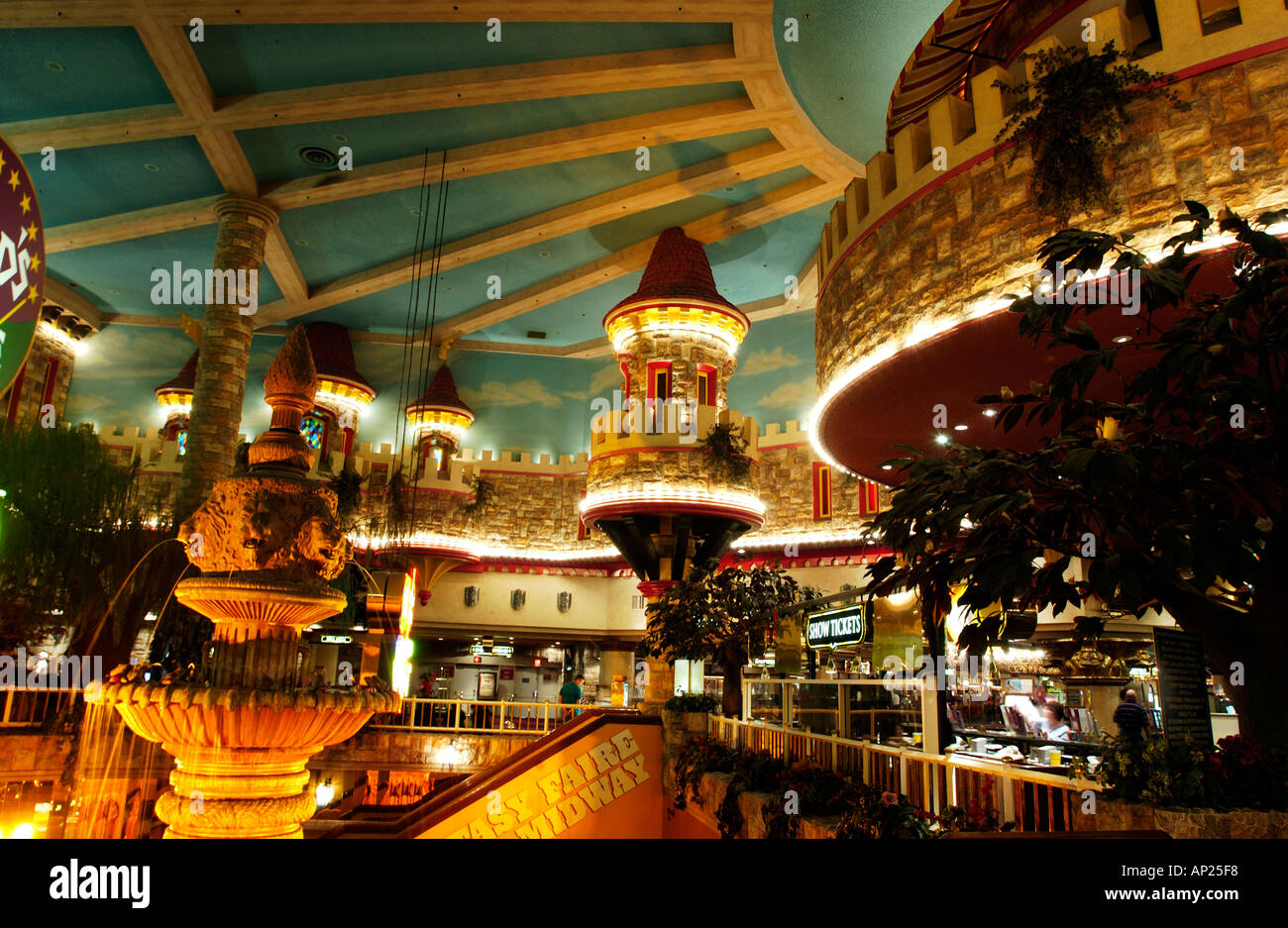 Interior detail in Excalibur hotel Las Vegas Stock Photo