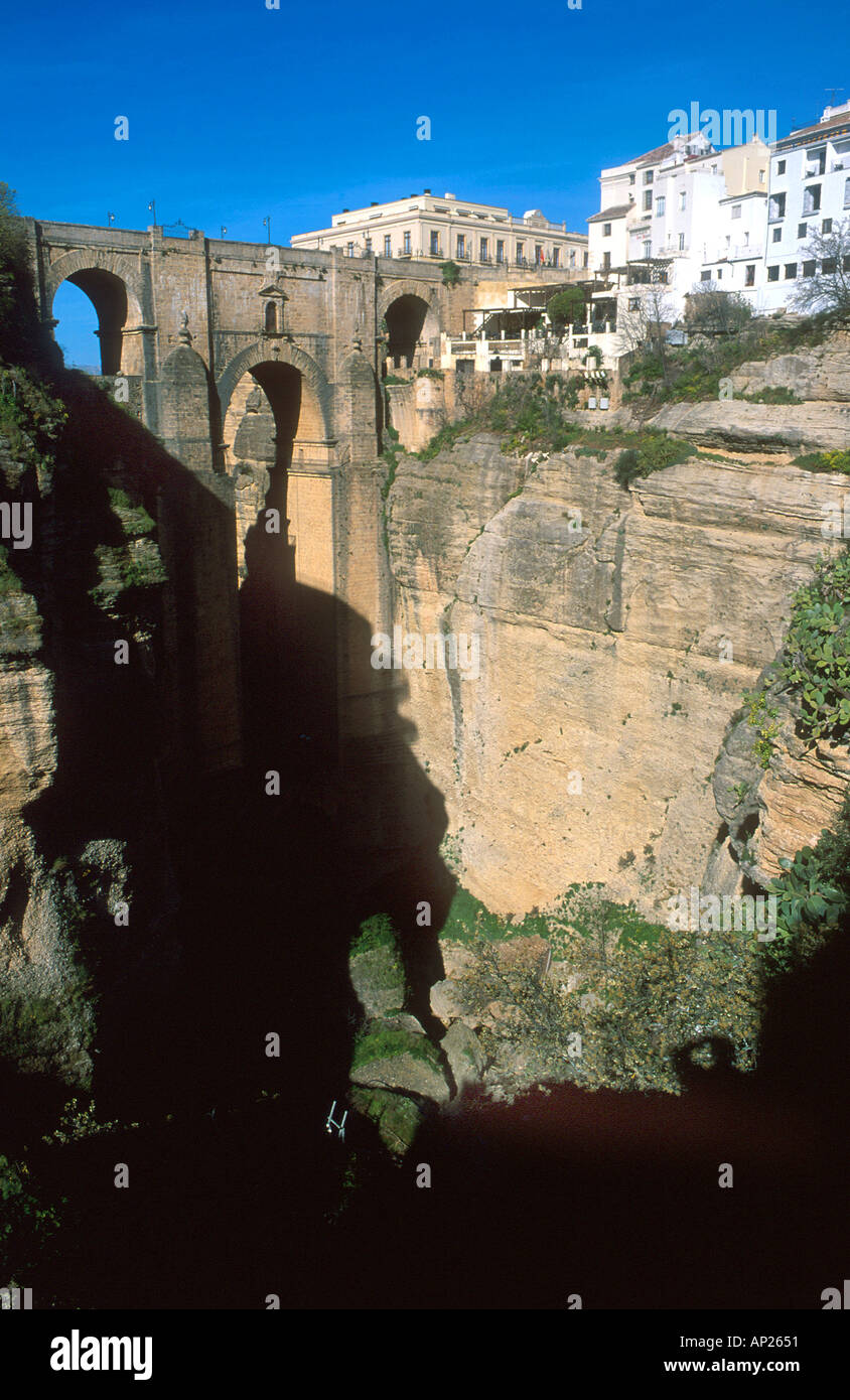 George In Ronda Spain The gorge in Ronda Spain with buildings on the edge and a view of the ...