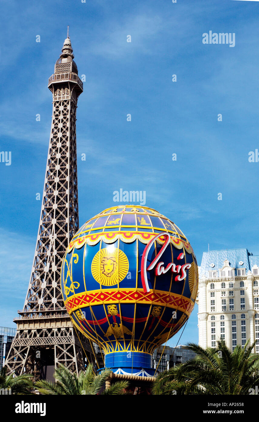 Paris hotel Las Vegas Eiffel Tower Stock Photo